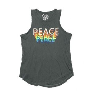 LAST CHANCE! Chaser Rainbow Peace Cotton Tank Top M